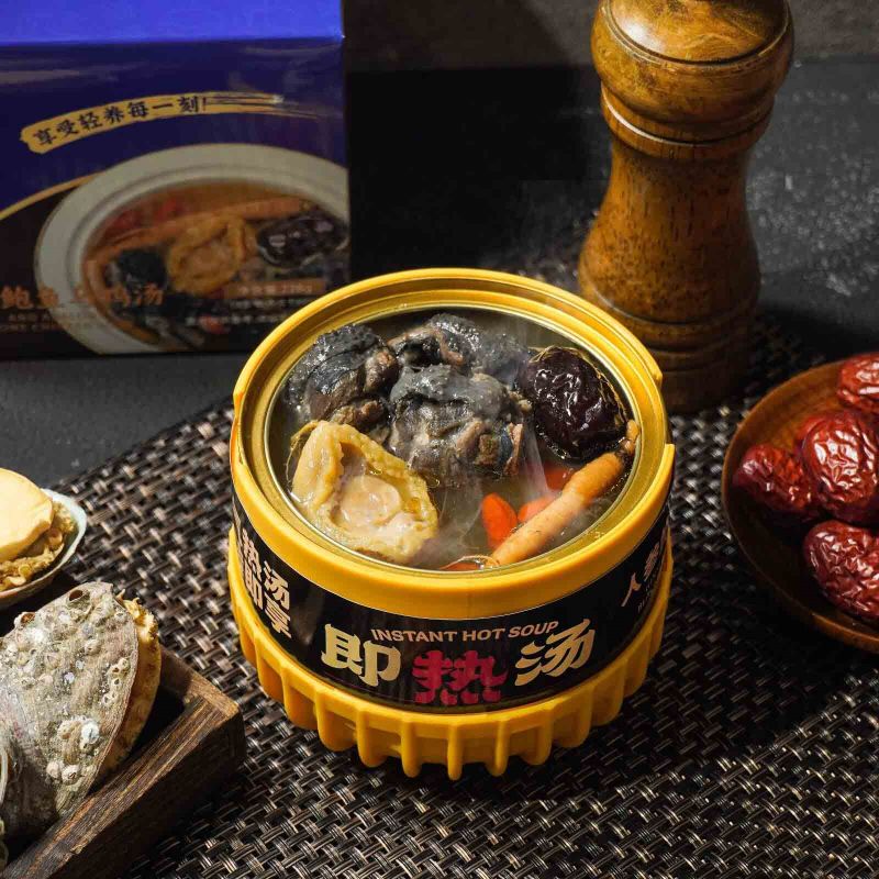 Nutritious Canned Abalone with Black Chicken Soup and Ginseng